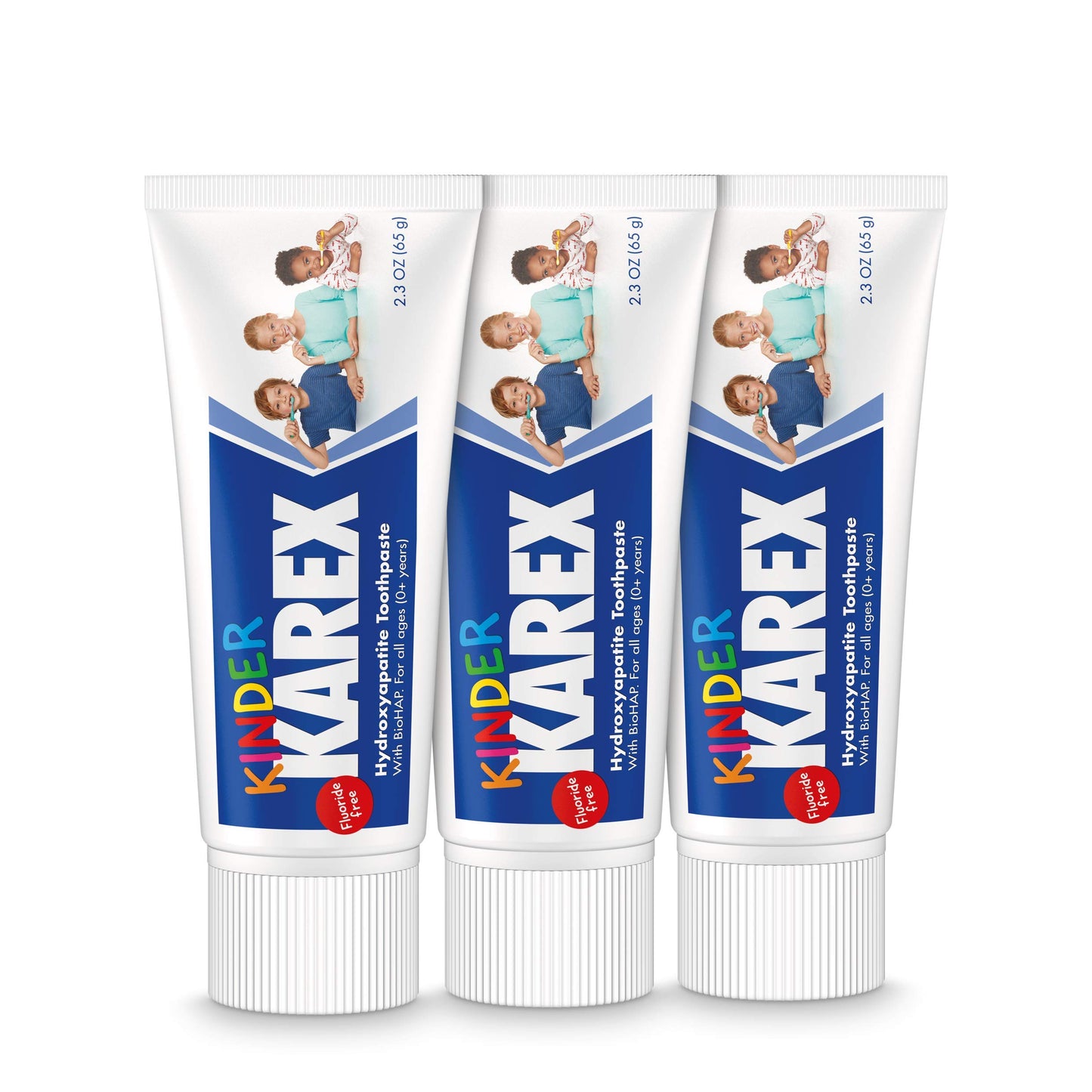Kinder Karex Hydroxyapatite Kids Toddler Toothpaste 2.3 Ounce, Fluoride Free, Safe If Accidentally Swallowed