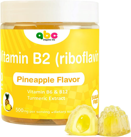 Vitamin B2 Gummies (riboflavin 400mg)-b2 Vitamins-b2 Vitamin 400mg for Adults and Kids,Sugar Free,Vegan Chewable Gummies