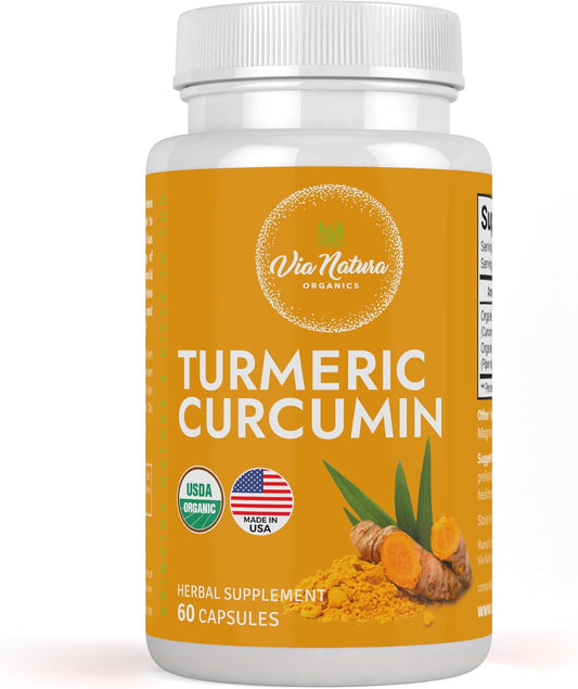 Turmeric Curcumin 1000mg | Organic Herbal Supplement | Natural Antioxidant | 60 Capsules