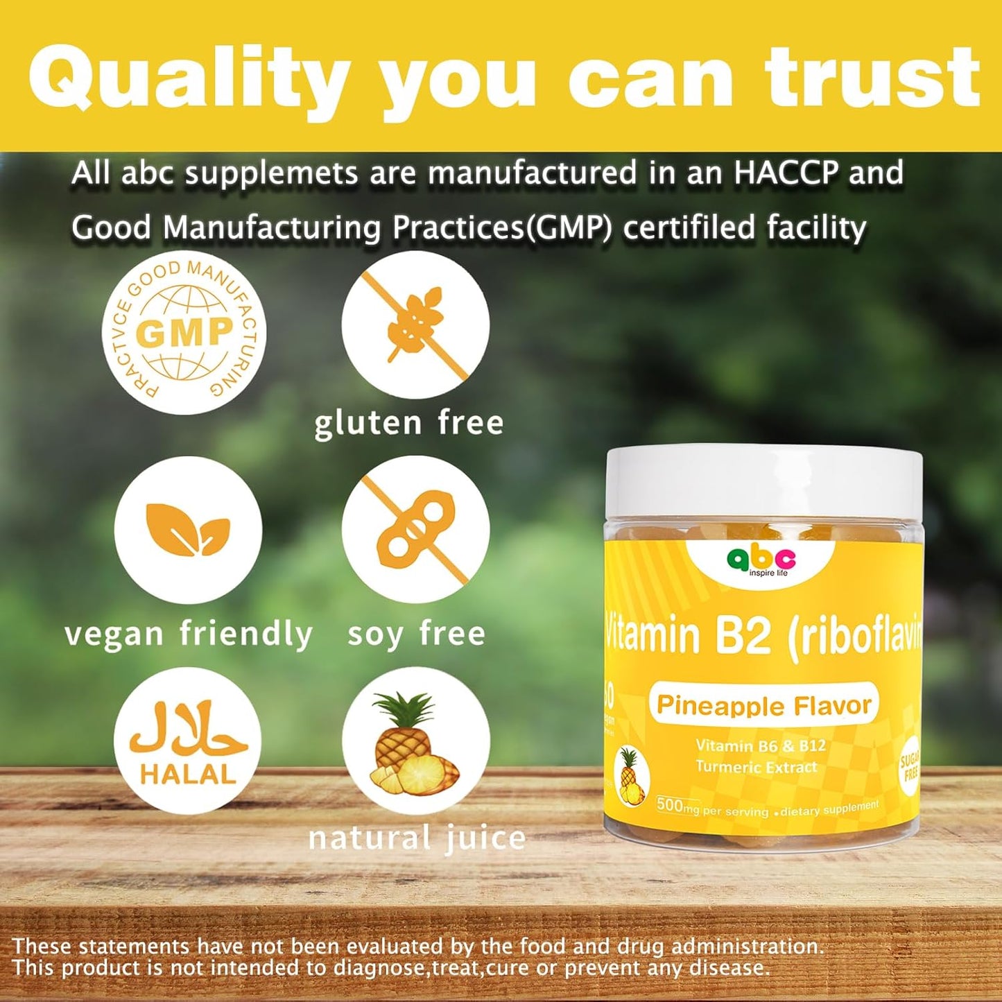 Vitamin B2 Gummies (riboflavin 400mg)-b2 Vitamins-b2 Vitamin 400mg for Adults and Kids,Sugar Free,Vegan Chewable Gummies