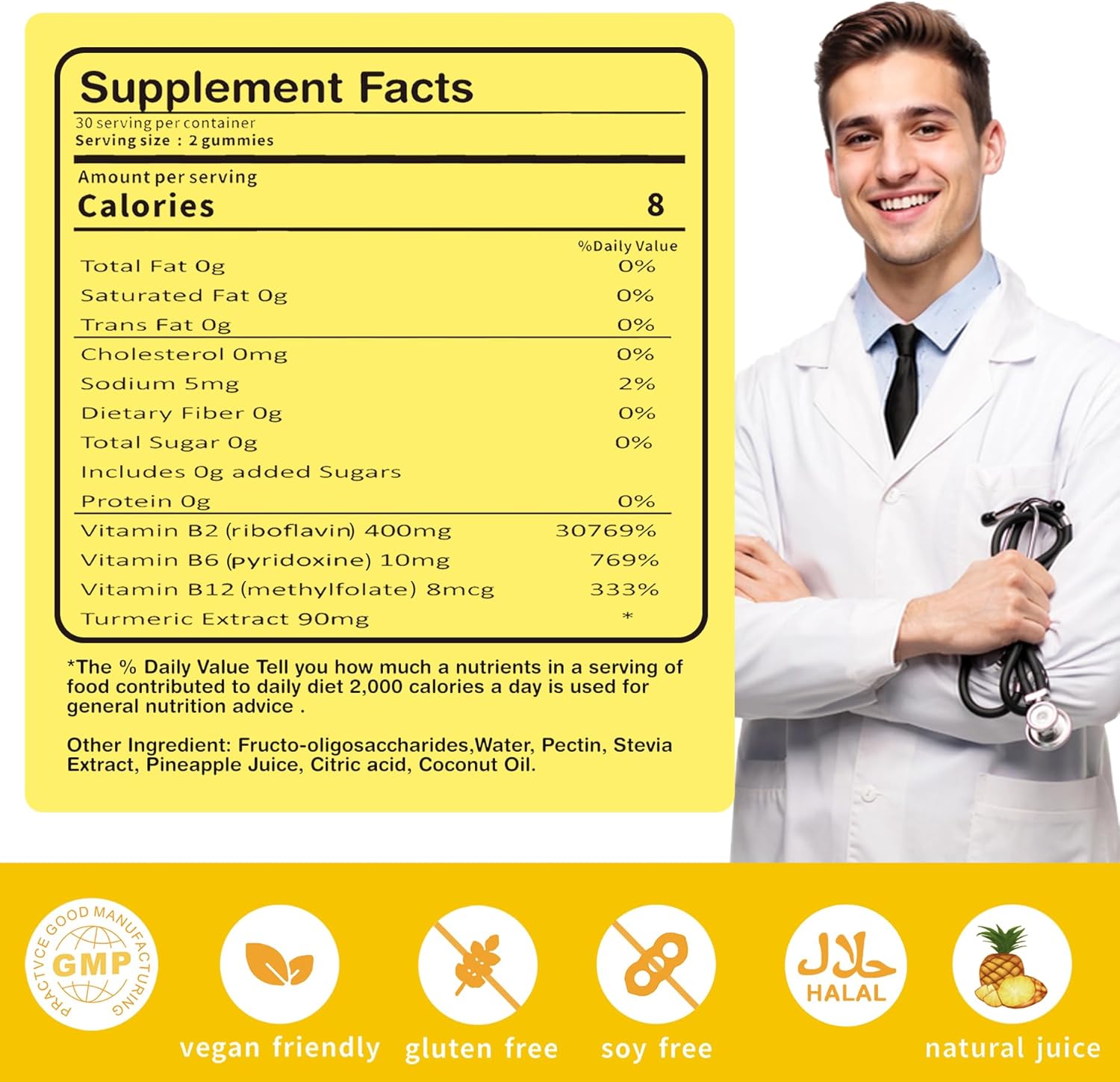 Vitamin B2 Gummies (riboflavin 400mg)-b2 Vitamins-b2 Vitamin 400mg for Adults and Kids,Sugar Free,Vegan Chewable Gummies